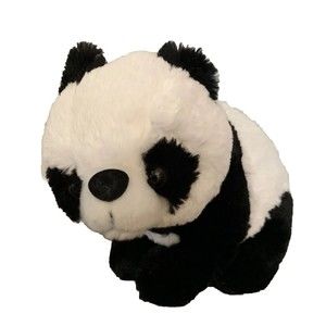 Fun Express Panda Plush Stuffed Animal Black White 7" H